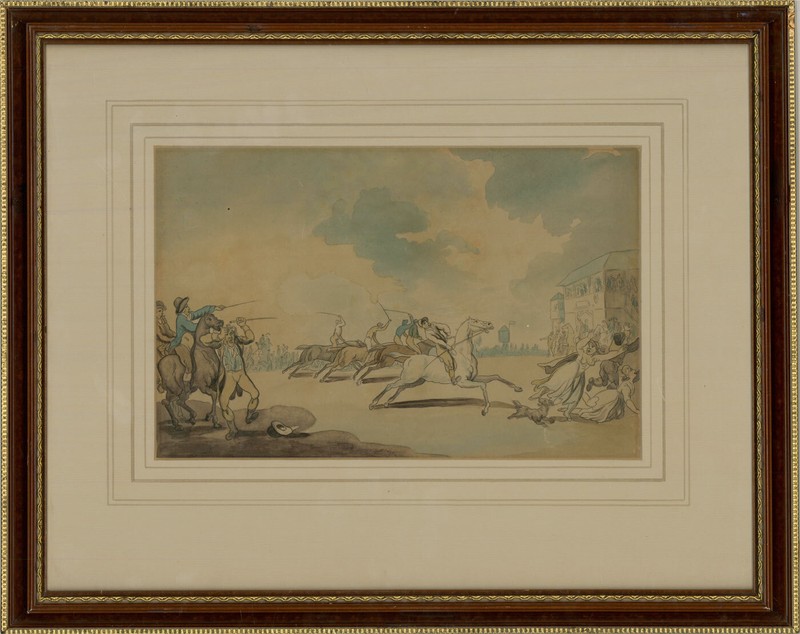 Atrrib. Thomas Rowlandson (1757–1827) – c. 1798 Watercolour, The Start
