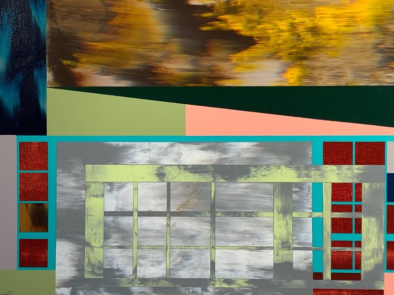 Changha Hwang (b. 1969) Signed Acrylic On Canvas "Study For Composition #7" 2006 gallery