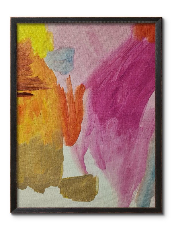 Minimalist Abstract Pink Impressionist Original Wall Art 9X12 Canvas Acrylic