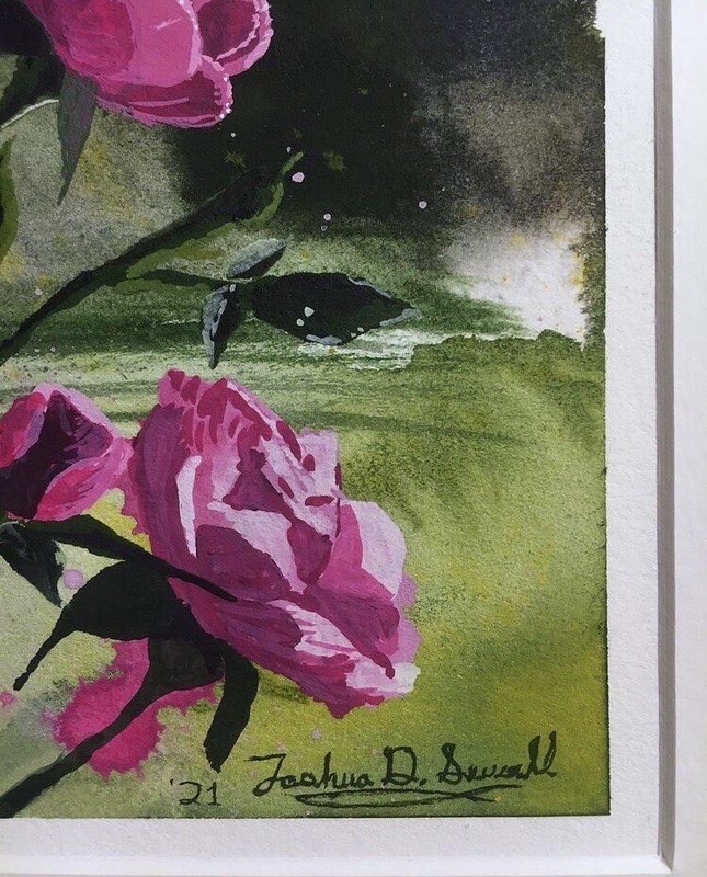 gouache paintings original “Blossoms Delight” by Joshua D. Sewell gallery