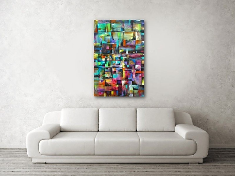 decorative art abstract painting multi color original Michael Lang one of a kind gallery