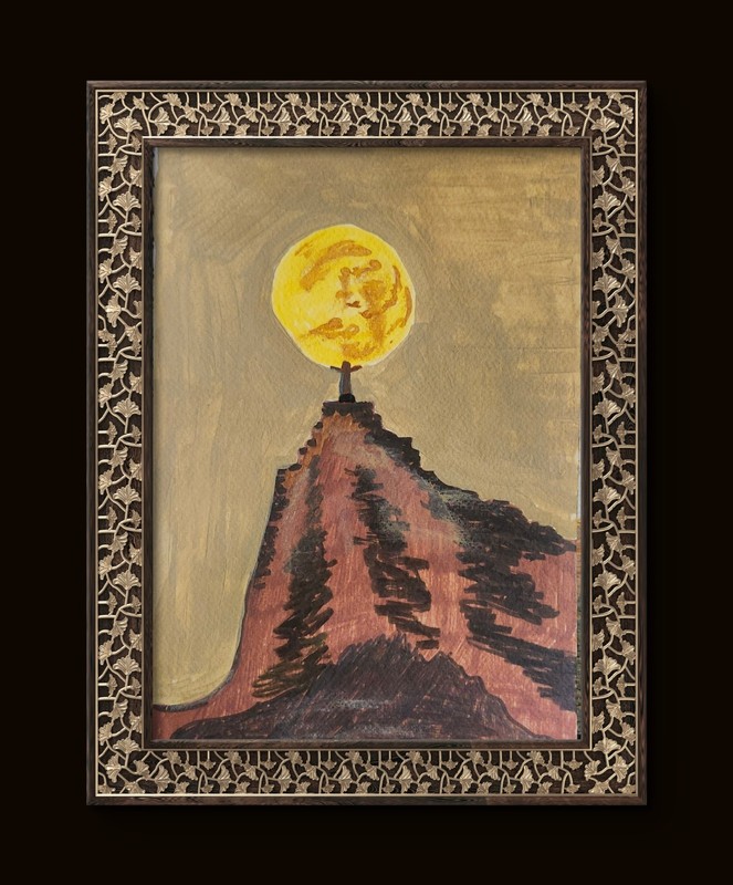 Cristo Redentor Mount Corcovado in Rio de Janeiro, Modern Art Acrylic 8×10 Paper