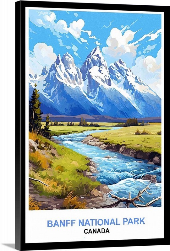 Banff National Park Canada Travel Poster or Gallery Canvas Wrap Wall Art Home