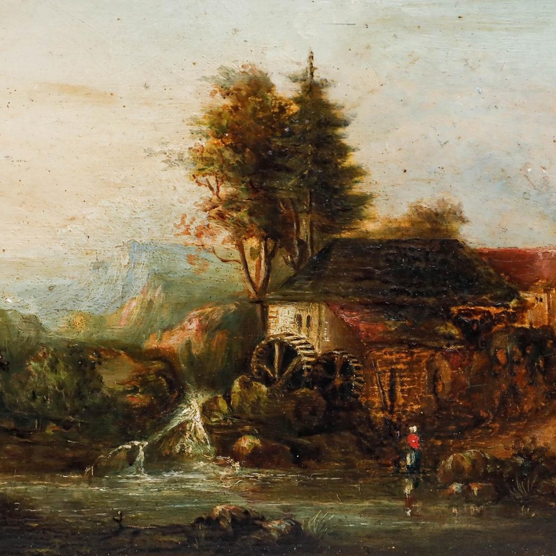 Attrib. James Archibald Campbell Dickson (b.1836) - Oil, The Water Mill at Dawn gallery