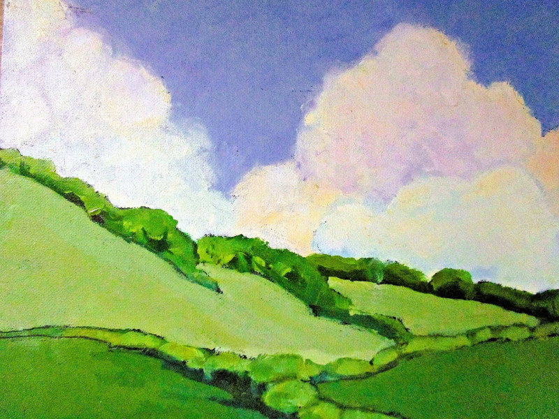 Lynne French MALIBU HILLS California Landscape Art O/C Painting 11x14 gallery