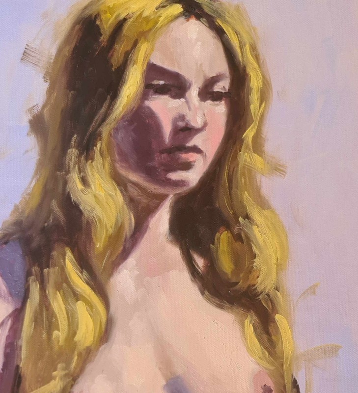 PAINTING - NUDE - EROTIC - EXPR - REALISM - UNIQUE - oil on canvas 70 x 50cm gallery