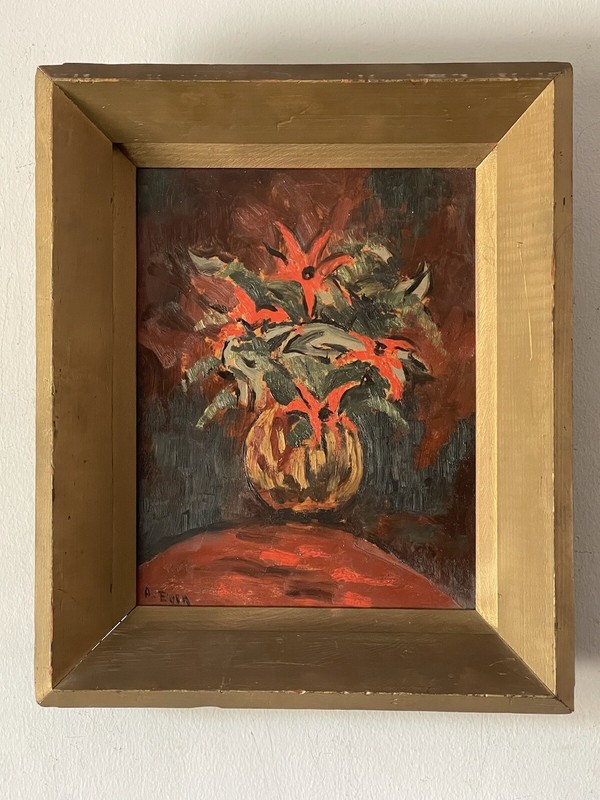 ANDRE EVEN FRENCH ANTIQUE MODERN STILL LIFE ABSTRACT OIL PAINTING VINTAGE 1950s gallery