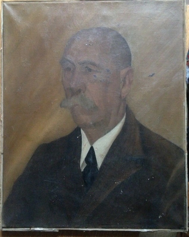 Oil Painting Around 1910 Portrait Mr. Pfannstil *1867 Verso Marked Antique Man