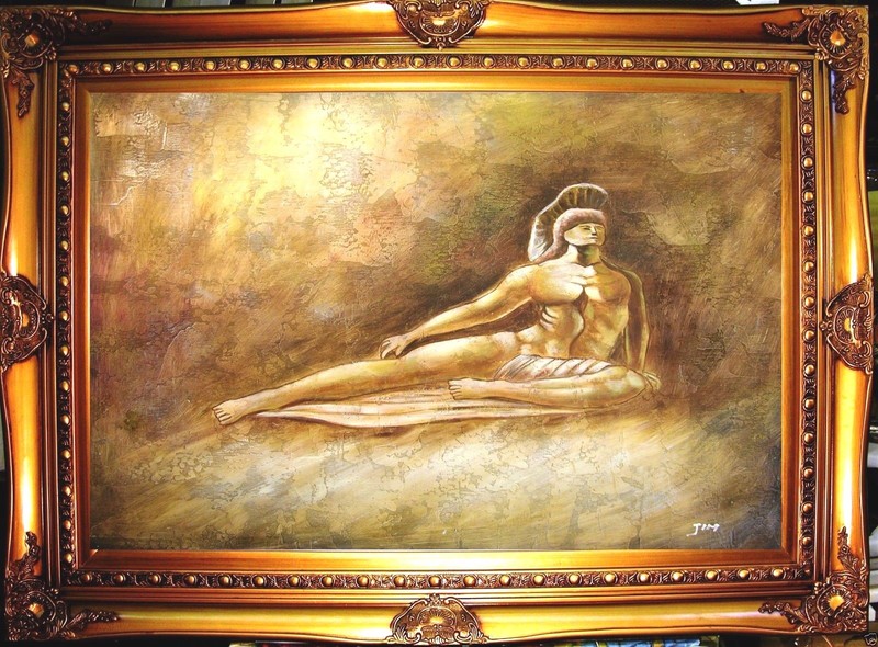 ROMAN WARRIOR SCULPTURE HAND PAINTED oil painting paint wall decor art gift F180