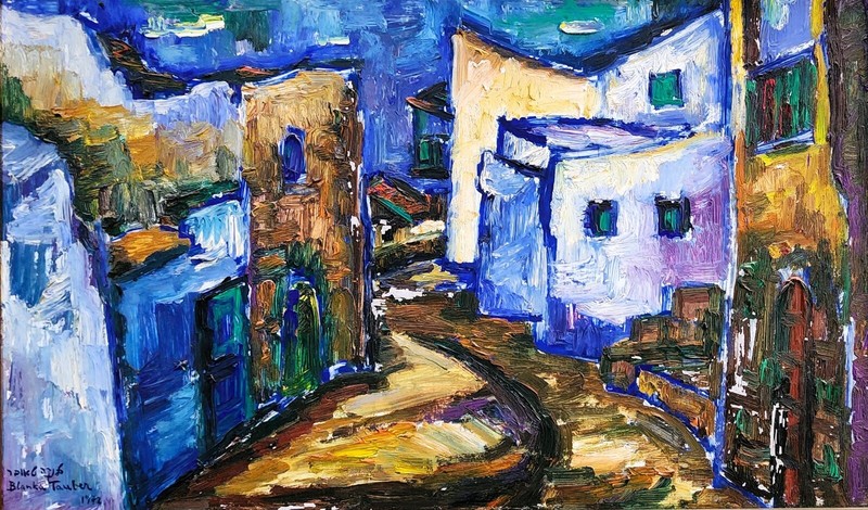 BLANKA TAUBER (1910-1989), Oil on Board, Safed Old City, Signed, 1972