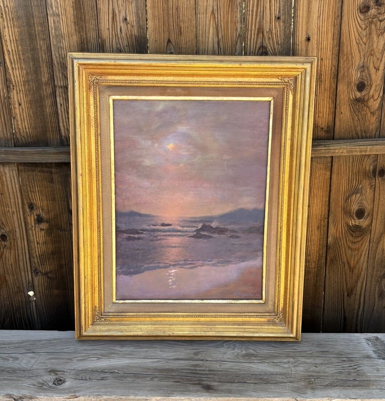 California Seascape Painting Ray Carpenter “Night Carmel Bay” Coastal Landscape
