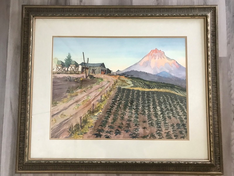 Clyde Keller, Jr. Watercolor Bend, OR Scene 1988 Excellent Condition