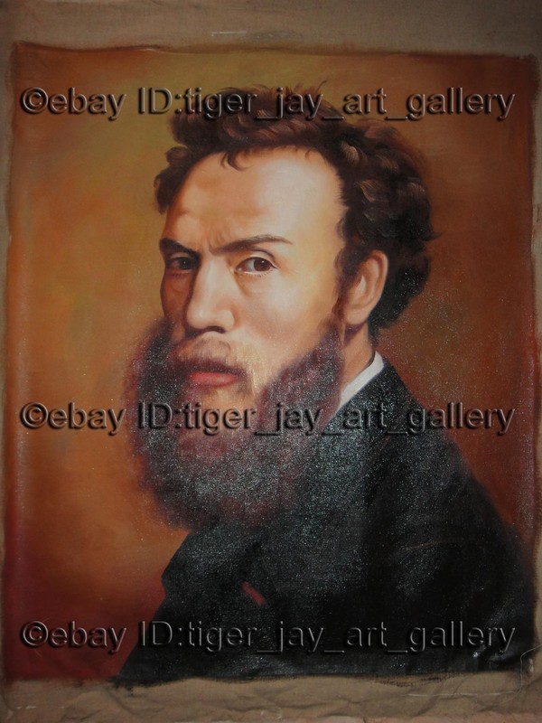 French Painter Sculptor Major Exponent of Academic Style Self Portrait Painting