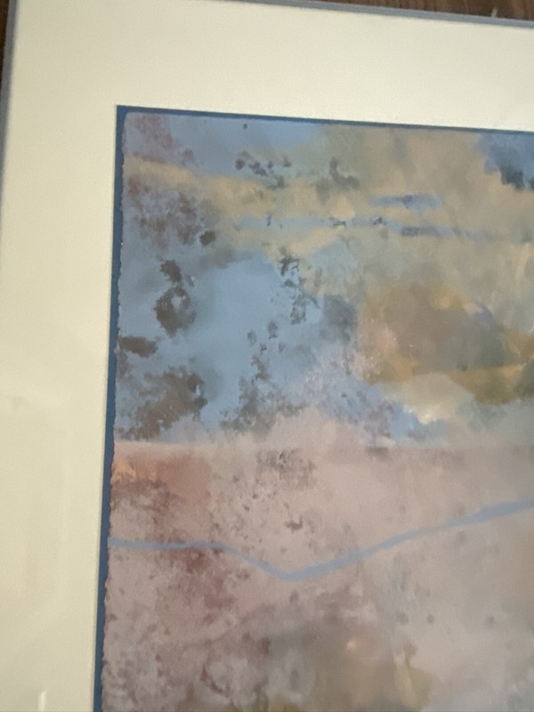 Jerry Seagle Signed Acrylic 'Magic' Framed Layered Abstract Matted Appx 40"x30" gallery