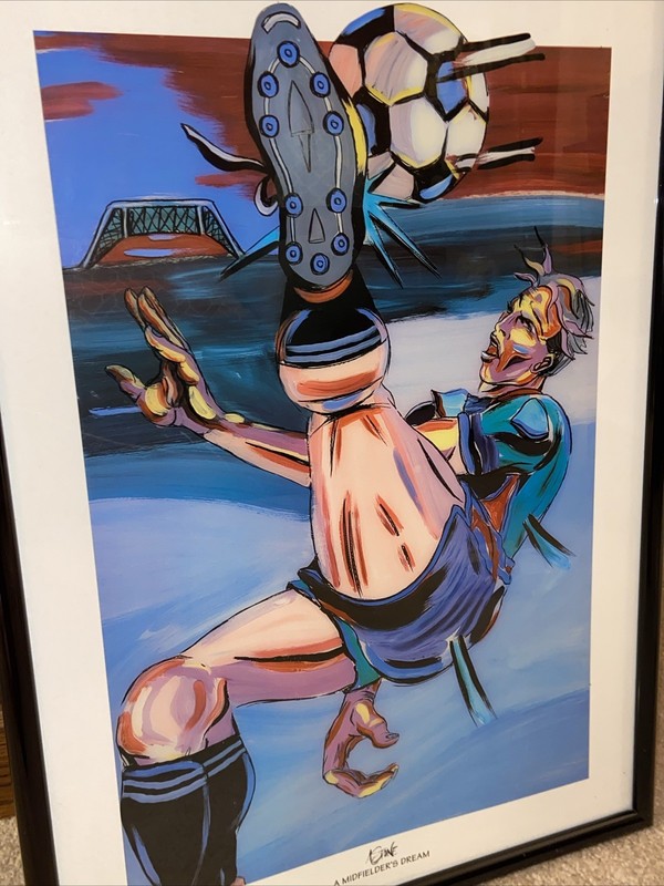 Adam Stone “A Midfielder’s Dream” Framed Soccer 29x21” Artwork gallery