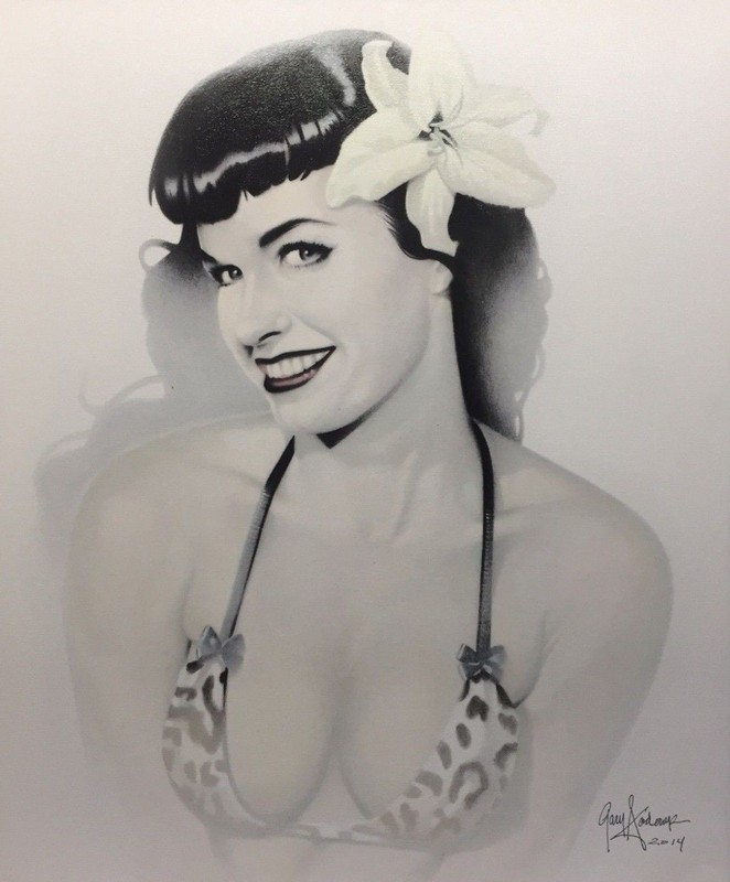Betty Page Painting by Gary Saderup