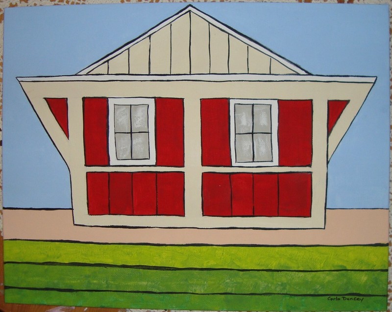 Painting Original Direct From Signed By Artist Set of Three 3 Beach Houses Art gallery