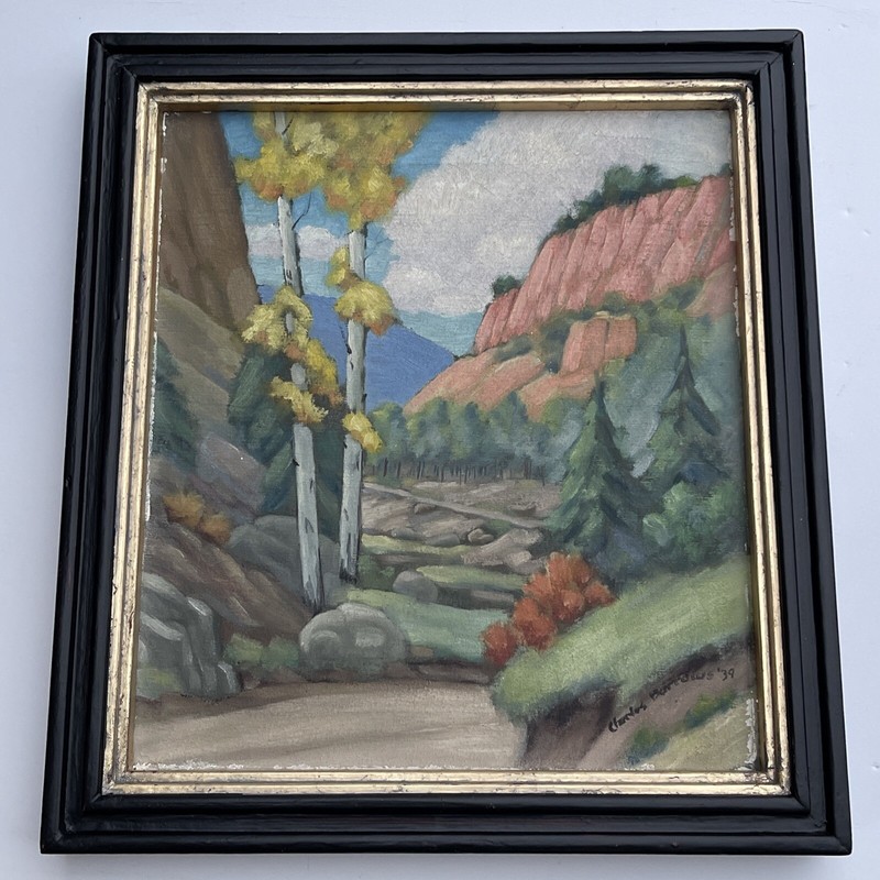 Antique Painting LANDSCAPE LISTED CHARLES BORROWS NEW MEXICO 1939 IMPRESSIONISM gallery
