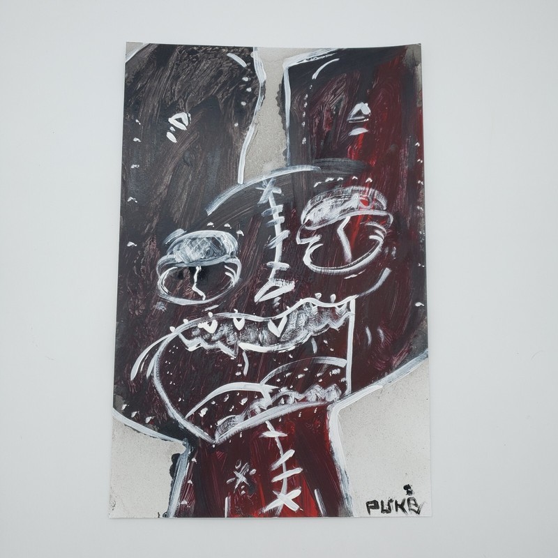 outsider art original cat painting