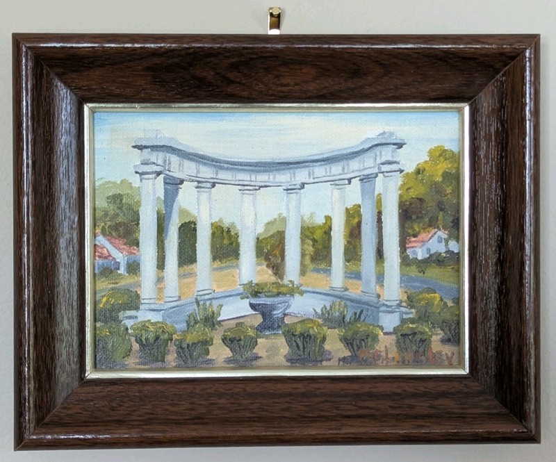 Vintage Oil Painting Ottawa, Illinois Mami Clement Langley – Artist Signed 5″x7″