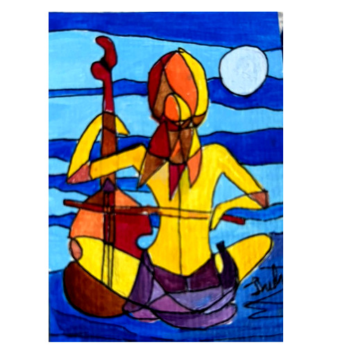 ACEO CARD WOMEN MODERN PAINTING MINIATURE ACRYLIC FIGURE ART NEW