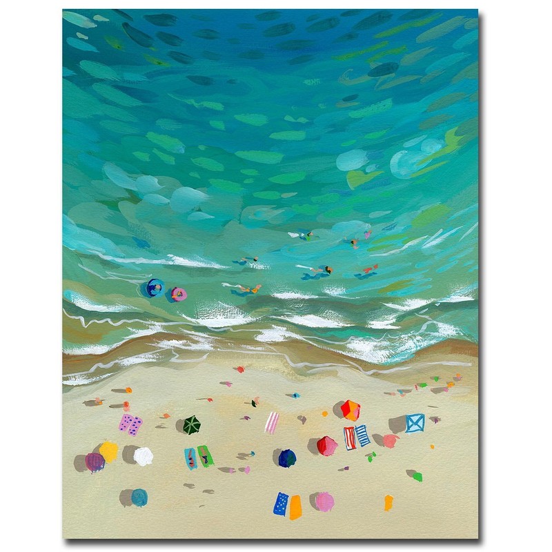 Aerial Beach Vertical by Page Gallery-Wrapped Canvas Giclee Art (28 in x 22 in)