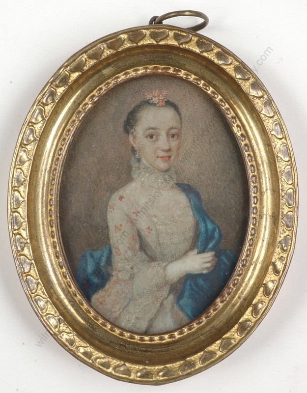 Daniel N. Chodowiecki (1726-1801)-Attrib.»Young lady from Westphalia», miniature
