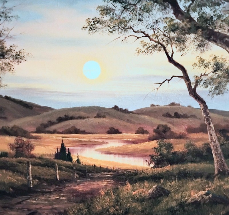 Phillip Cantrell Signed Original Oil on Canvas Art Painting Large 56" x 31 1/2" gallery