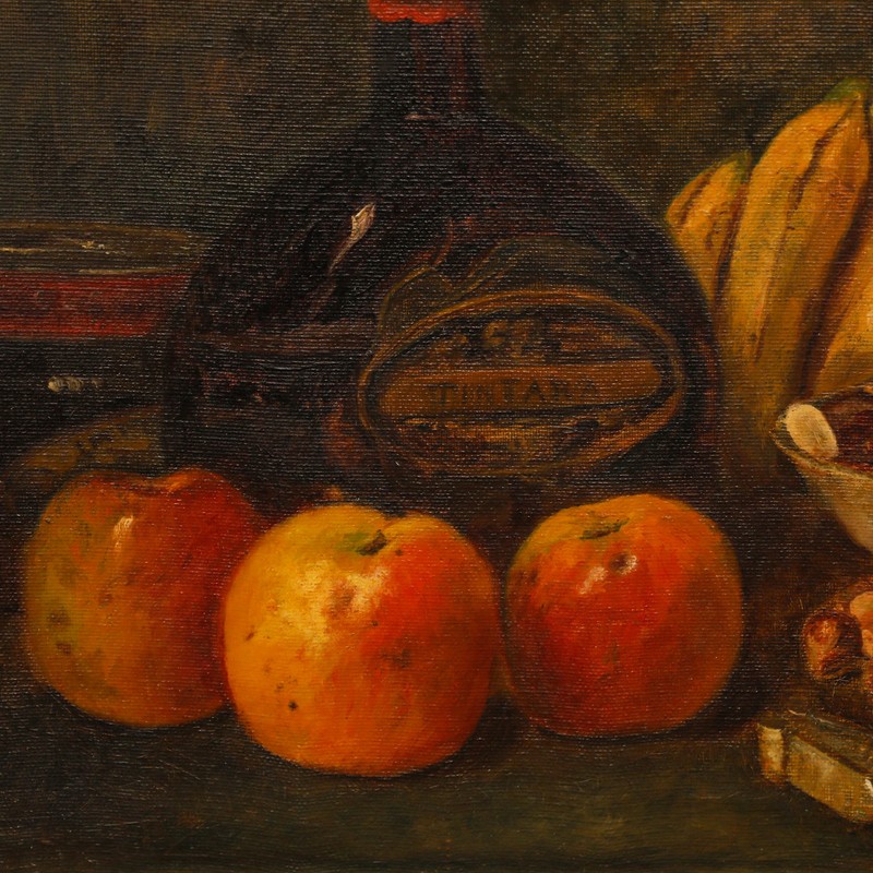 F. Higgins - Early 20th Century Oil, Still Life with Tintara Wine gallery
