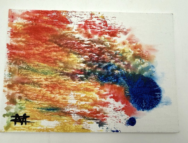 Original Abstract Acrylic Painting 5x7 Canvas Panel “The Courage To Bloom” gallery