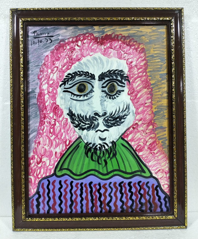 PABLO PICASSO OIL ON CANVAS 1933 Buste d’homme WITH FRAME IN GOOD CONDITION