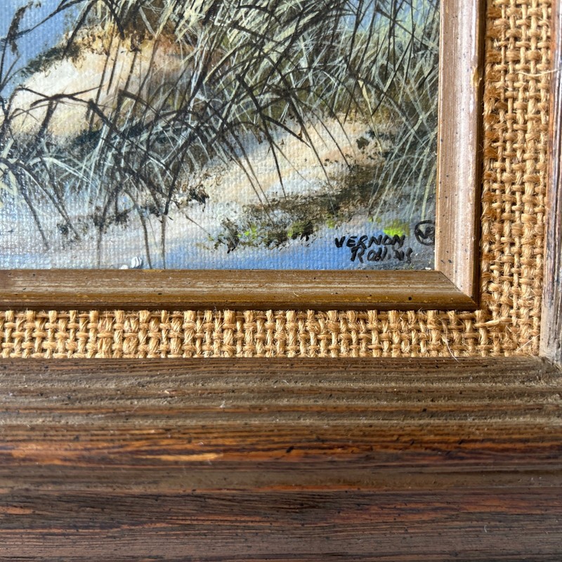 Original Oil Coastal, Birds, Waves- Striking Signed Dated Vernon Rollins gallery