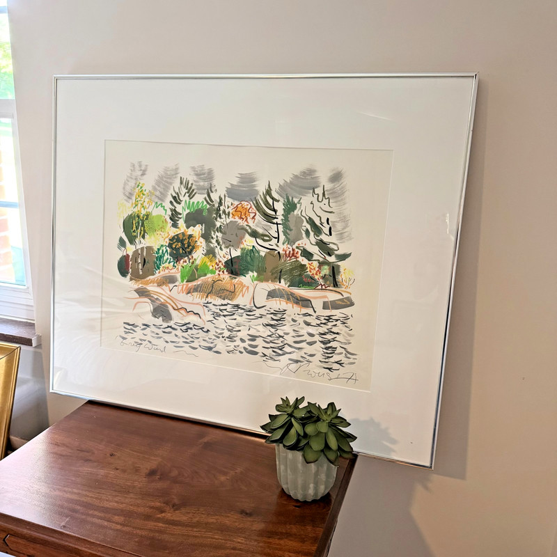 Original Framed ROD PROUSE Landscape "Grey Wind" Acrylic & Pastel Signed gallery