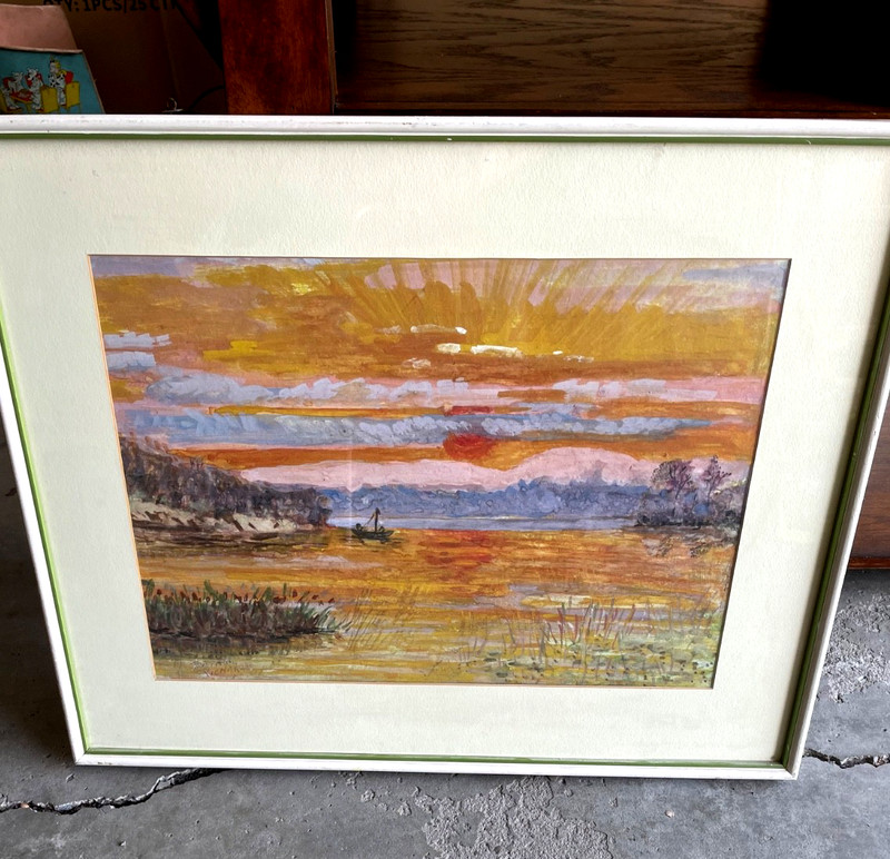 Vintage MCM 70’s Watercolor » THE COVE » Maine
