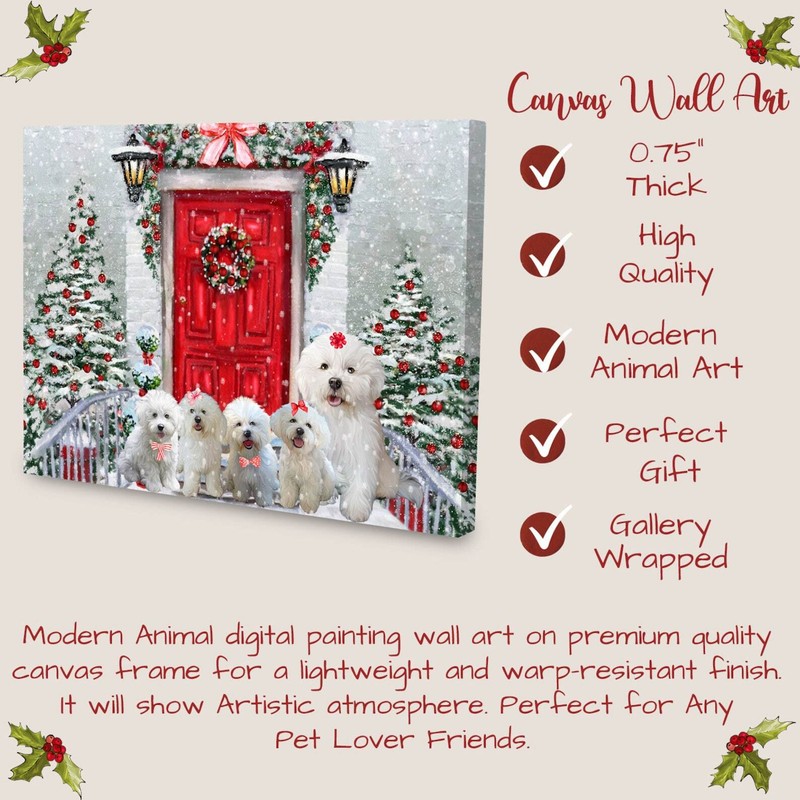 Bichon Frise Dog Canvas .75" Personalized Digital Painting NWT gallery