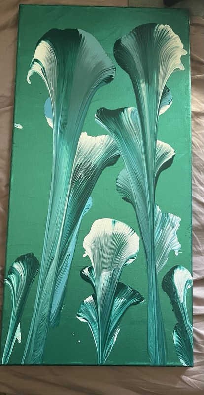 My Own Art That I Made Using Premixed Paint With A String