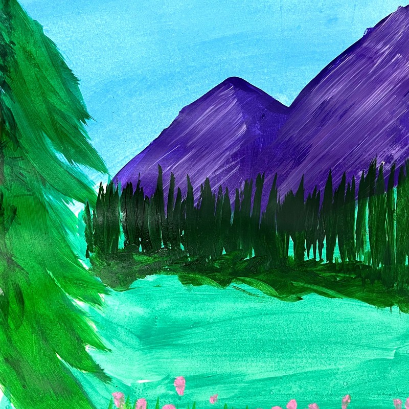 RiverRunArt Original Abstract 11X14 Acrylic Mountains Bedroom Home Decor Paper gallery