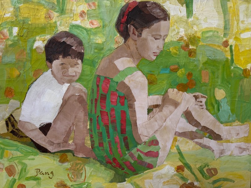 Pang Jen (Chinese-American, 1928) Original Oil Painting on Canvas