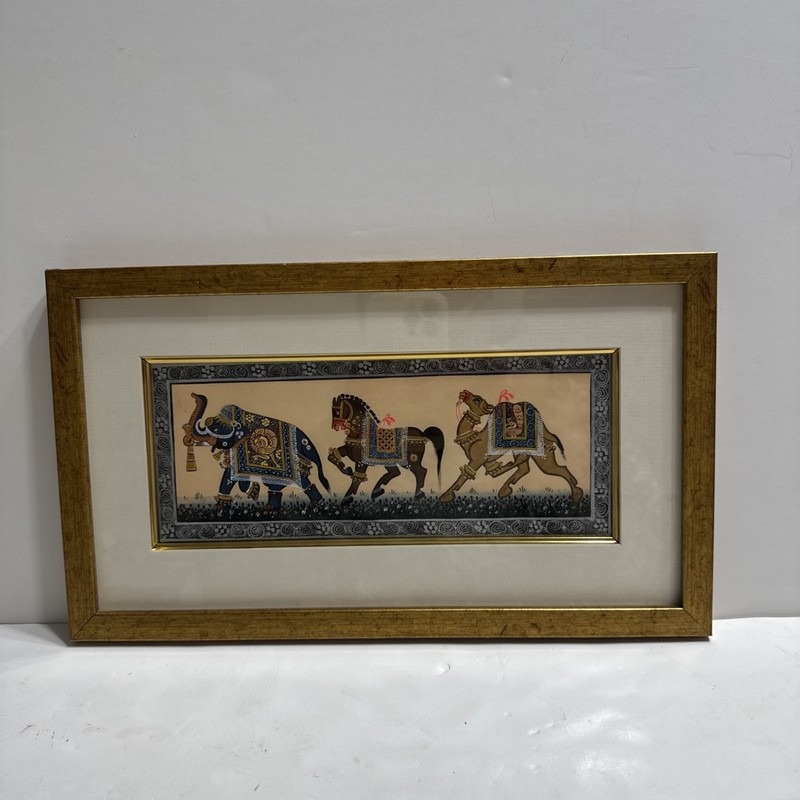 Elephant, Horse &. Camel Painting Indian Miniature Painting Gift