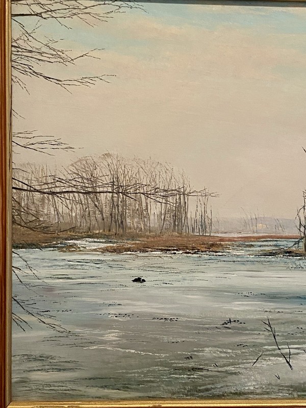 Robert Hamblen (1932-2017) Landscape Painting “Great Swamp” Oil on Masonite gallery