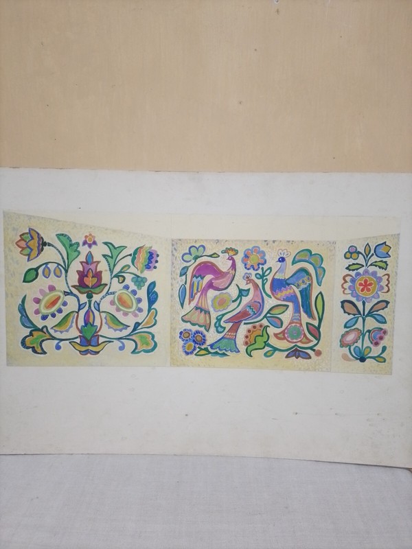 Sketch for mosaic, bus stop. The. Картон , змішана техніка . Автор Кошель М Я .