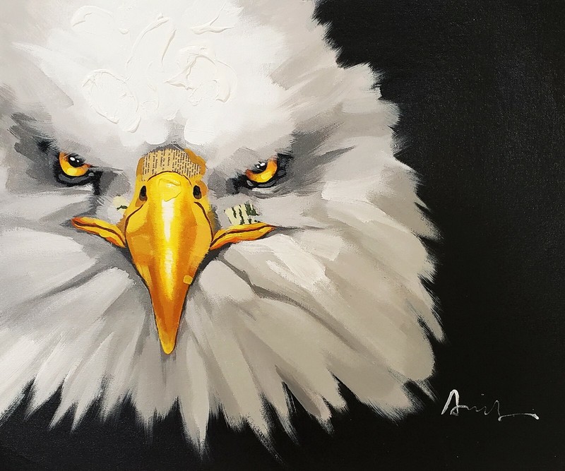 Bold Eagle, 20×24, Hand painted on Giclee Canvas,
