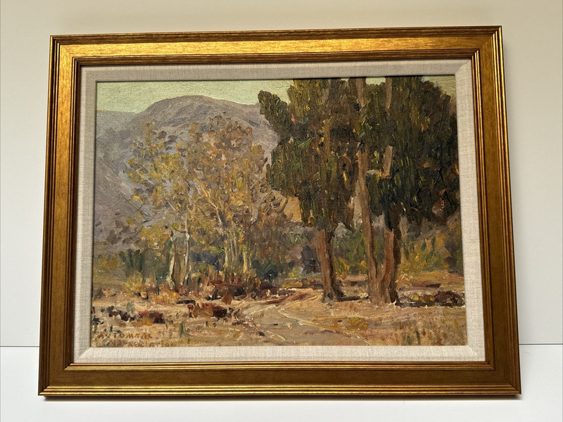 ANTIQUE CALIFORNIA LANDSCAPE PAINTING AMERICAN IMPRESSIONISM 1930’S 12 BY 16 «