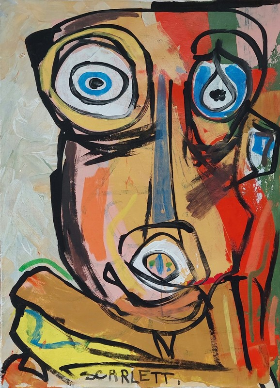 Rolph Scarlett Signed Modernist Canadian Oil Painting on Canvas – Abstract Art