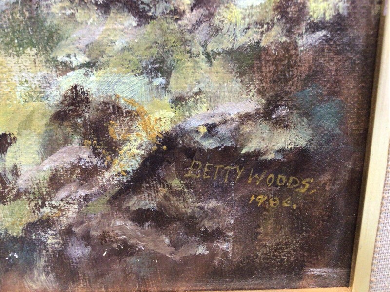 Betty Woods 1986 Old Homestead Framed Oil Painting gallery