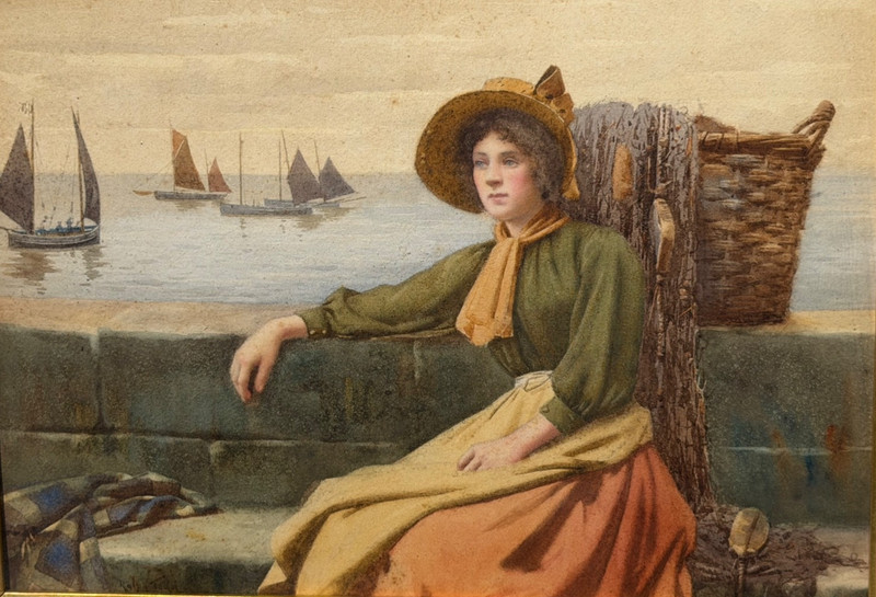 Beautiful Anitique Listed artist Ralph Todd 19th century English watercolor