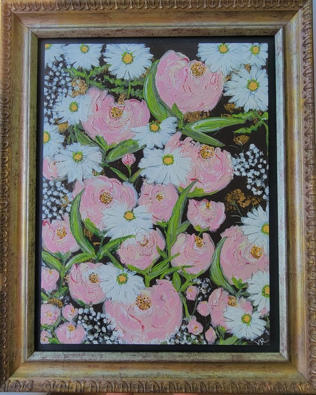 Peonies Daisies and Baby’s Breath