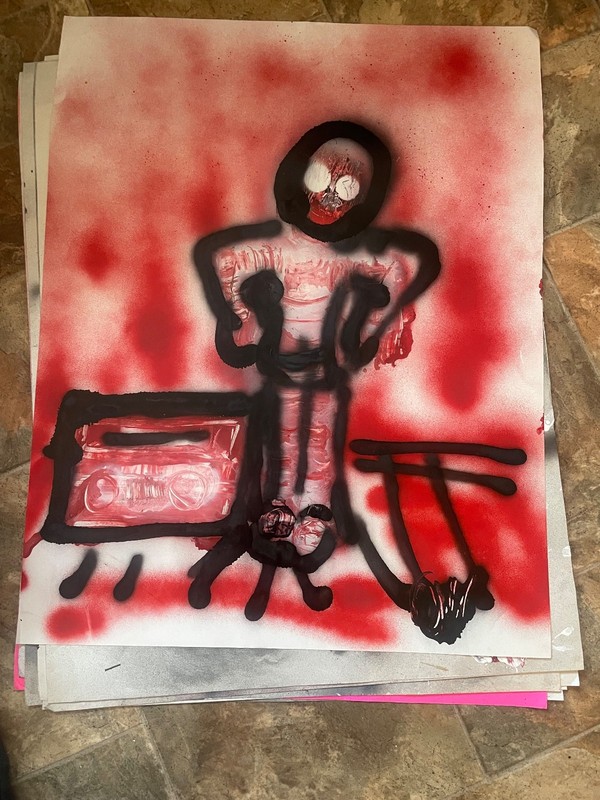 22×28 original art “break dancer” graffiti pop art Ody West painting