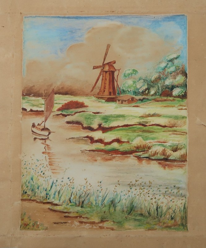 Collection of 13 Paintings and Drawings, Various Mediums, International Artists