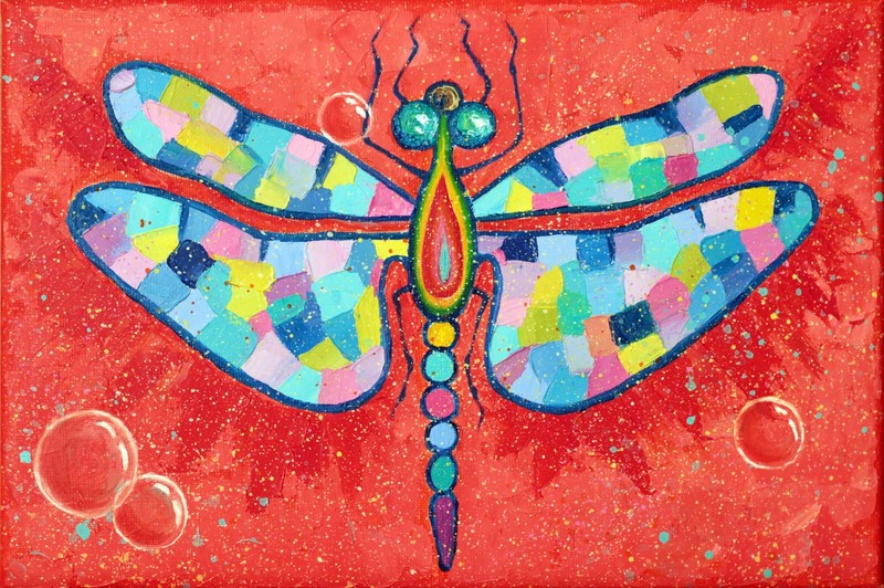 Original Oil Canvas Painting «Mosaic of Flight» Art by Ukrainian Artist